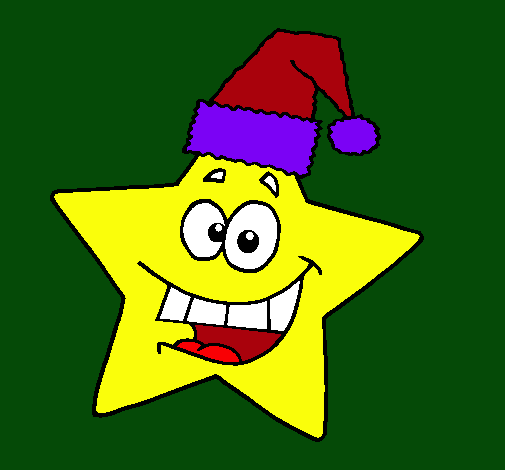 Dibujo estrella de navidad pintado por dieguiog
