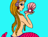 Dibujo Sirena y perla pintado por lucia_sica