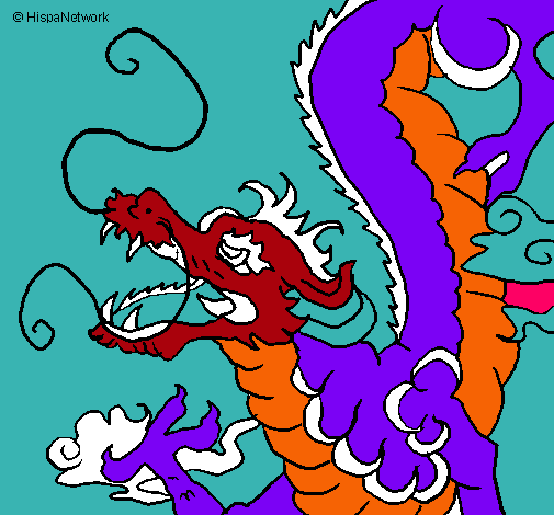 Dibujo Dragón japonés pintado por dieguiog