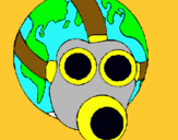Dibujo Tierra con máscara de gas pintado por iiiikiii