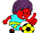 Dibujo Chico jugando a fútbol pintado por CI7zaragoza