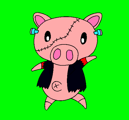 Cerdito graffiti frankensteint