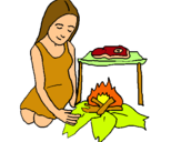 Dibujo Mujer cocinando pintado por lauraoa
