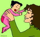 Dibujo Madre con su bebe pintado por nohemi