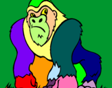 Dibujo Gorila pintado por gaaeel
