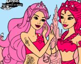Dibujo Barbie se despiede de la reina sirena pintado por lachiky_22