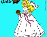 Dibujo Barbie vestida de novia pintado por Briisita