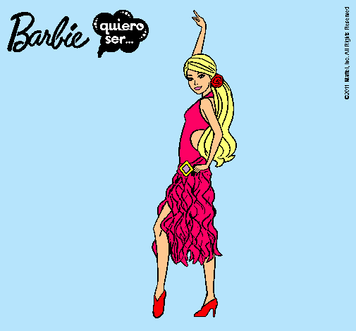 Dibujo Barbie flamenca pintado por aslin