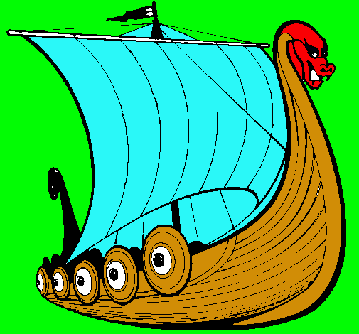 Dibujo Barco vikingo pintado por manyulas