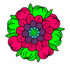 Dibujo Mandala floral pintado por andreaaaaaaaaa