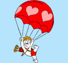 Dibujo Cupido en paracaídas pintado por tudr
