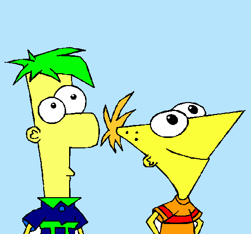 Dibujo Phineas y Ferb pintado por israel89