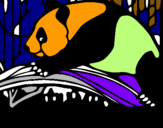 Dibujo Oso panda comiendo pintado por jared1806