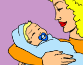 Dibujo Madre con su bebe II pintado por ftyytfyftf