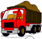 Dibujo Camión de carga pintado por trailer