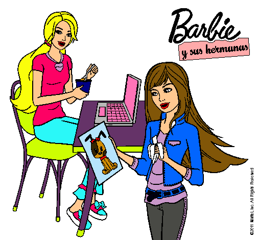 Barbie y su hermana merendando