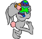 Dibujo Conejo y huevo de pascua pintado por XAVIERMONTI