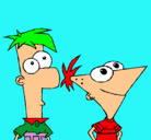 Dibujo Phineas y Ferb pintado por rossi12