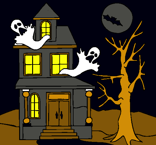 Dibujo de Casa fantansma pintado por Terror en  el día 30-01-12  a las 20:35:30. Imprime, pinta o colorea tus propios dibujos!