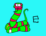 Dibujo Serpiente pintado por lechuga