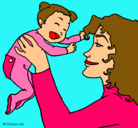 Dibujo Madre con su bebe pintado por merlin