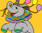 Dibujo Elefante con 3 globos pintado por Gaboes