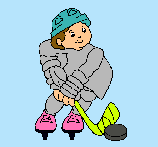 Niño jugando a hockey