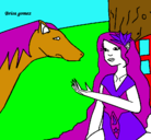 Dibujo Princesa y caballo pintado por nayua