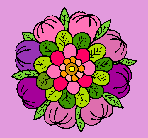 Dibujo Mandala floral pintado por franbell