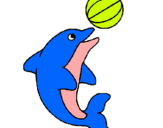 Dibujo Delfín jugando con una pelota pintado por sarita3110gh