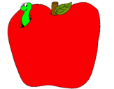 Dibujo Gusano en la fruta pintado por 555555555555