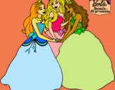 Dibujo Barbie y sus amigas princesas pintado por ERSA