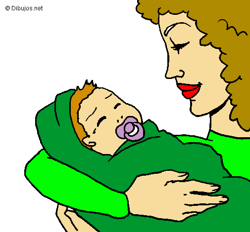 Dibujo Madre con su bebe II pintado por vania06