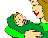 Dibujo Madre con su bebe II pintado por vania06