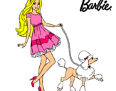 Dibujo Barbie paseando a su mascota pintado por mariajos