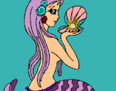 Dibujo Sirena y perla pintado por rihanna