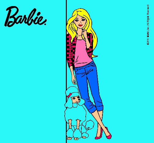 Barbie con cazadora de cuadros