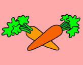 Dibujo zanahorias pintado por zanahoria