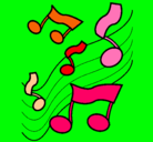 Dibujo Notas en la escala musical pintado por larasanche