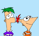 Dibujo Phineas y Ferb pintado por teress