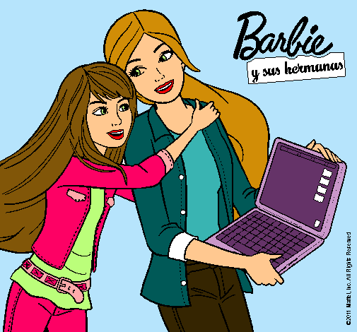 Dibujo El nuevo portátil de Barbie pintado por Myryan