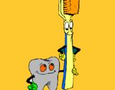 Dibujo Muela y cepillo de dientes pintado por antonio2007
