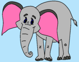 Dibujo Elefante feliz pintado por ELEFANTE