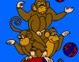 Dibujo Monos haciendo malabares pintado por antonio2007