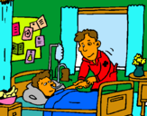 Dibujo Niño hospitalizado pintado por sonian