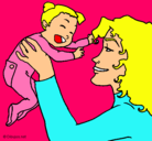 Dibujo Madre con su bebe pintado por BERTARR