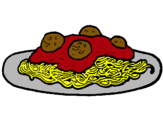 Dibujo Espaguetis con carne pintado por Angie02