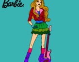 Dibujo Barbie rockera pintado por roquera