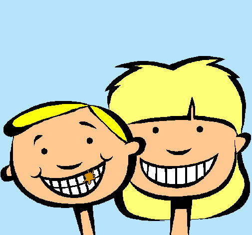 Dibujo Niños con dientes sanos pintado por Familia4
