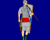 Dibujo Soldado romano pintado por soldado